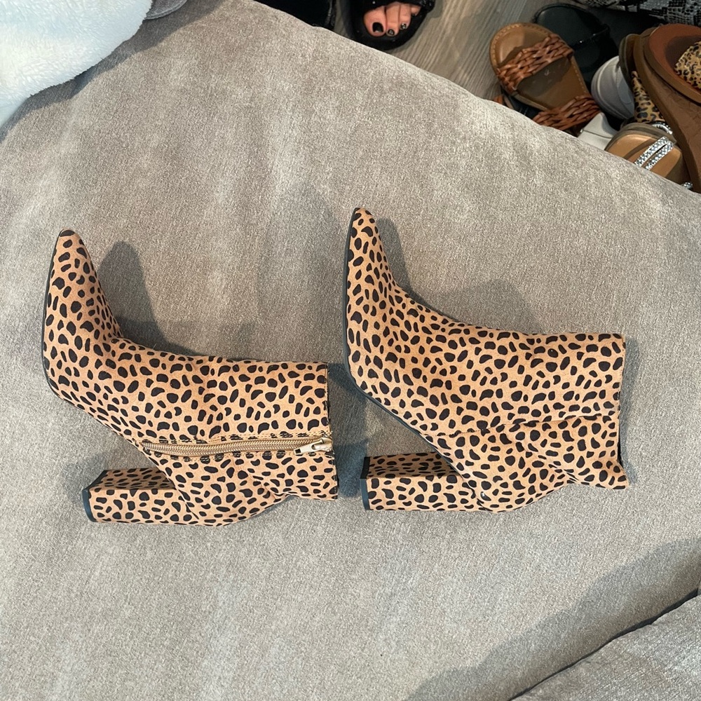 Leopard Print Ankle Boots